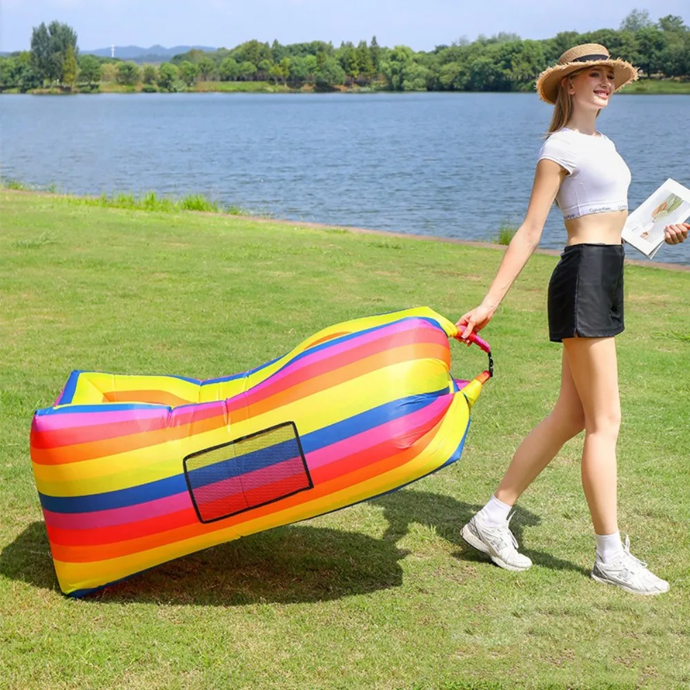 Outdoor Essential Family Foldable Air Bed Camping Polyester Lazy Inflatable Sofa Music Festival Portable Waterproof Sausage Bed - view 5