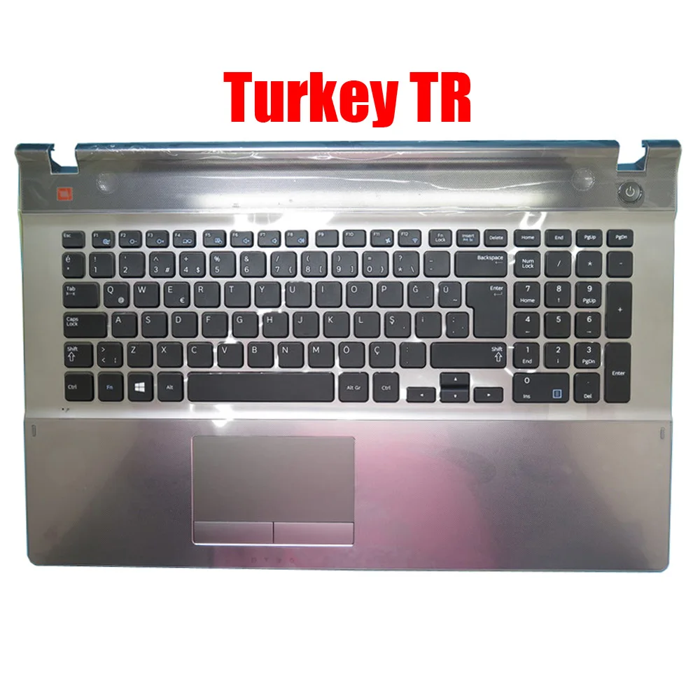 Reposamanos y teclado para ordenador portátil Samsung NP550P7C 550P7C Canadá CA Francia FR Turquía TR BA75-03790J BA59-03304J con panel táctil nuevo
