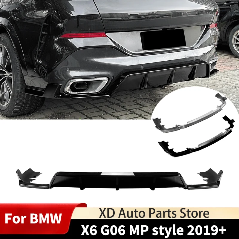 

For BMW X6 G06 2019+ MP Style Car Rear Lower Bumper Lip Spoiler Splitter Diffuser Body Kits Tuning Guard Cover Auto Accessories