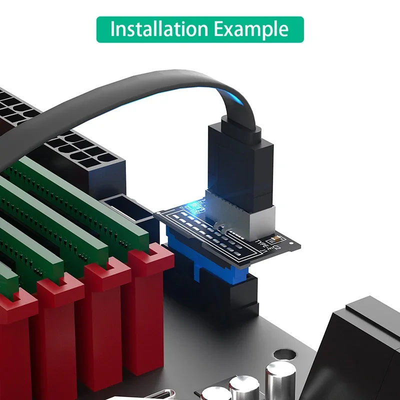 NEUER USB-Frontplatten-Adapter Typ-E-Buchse auf USB 3.0 19-poliger Stecker-Adapter Interner vertikaler Header-Splitter für Typ-C-Motherboard