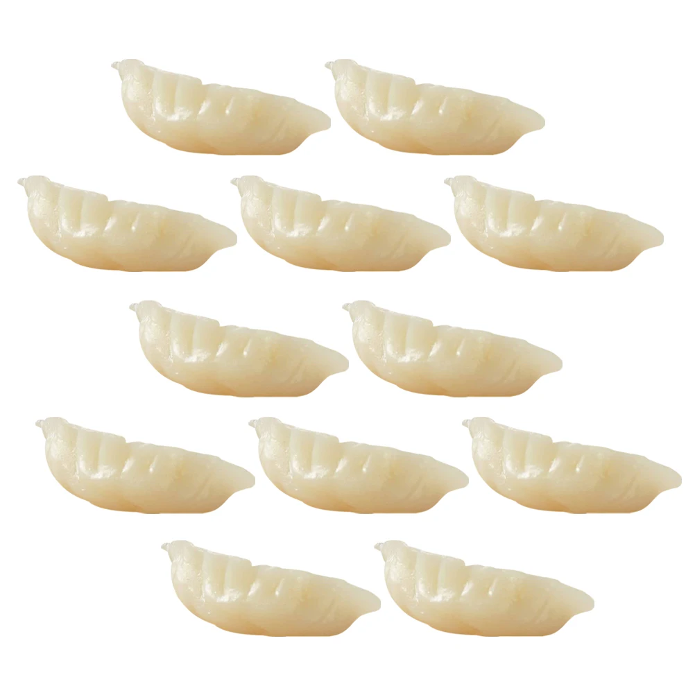 

12pcs Mini Simulated Dumplings Realistic Food Toys Decorative Plastic Model Preschool Educational Props Kitchen Display Home