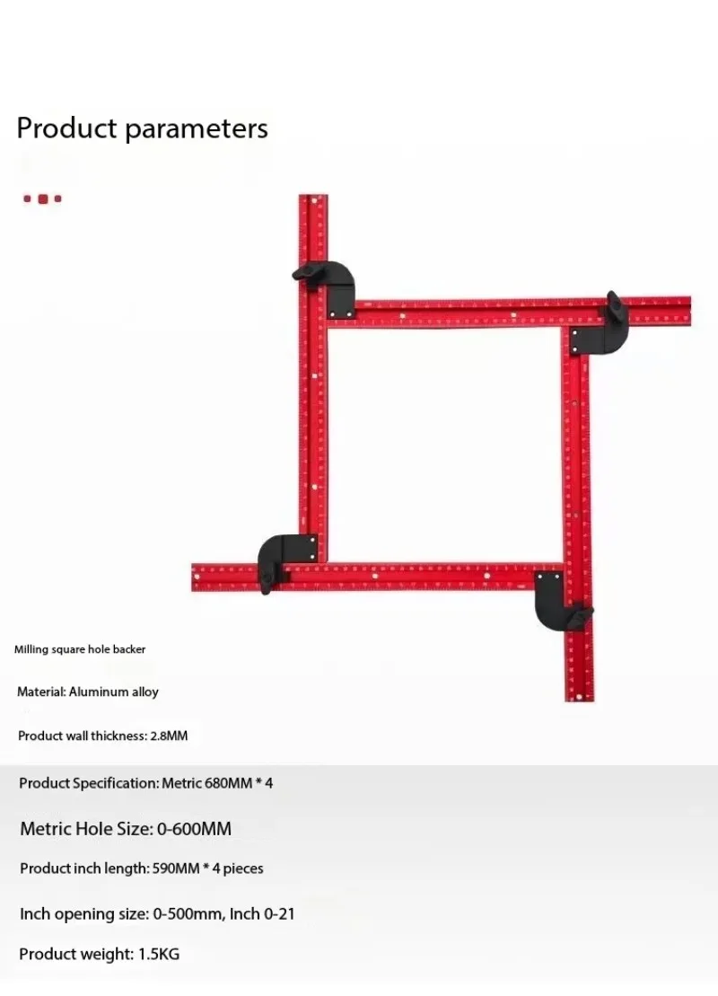 

59cm Trimming Machine Milling Groove Engraving Guide Rail Adjustable Backing Auxiliary Guide Rail Bracket DIY Woodworking Tools