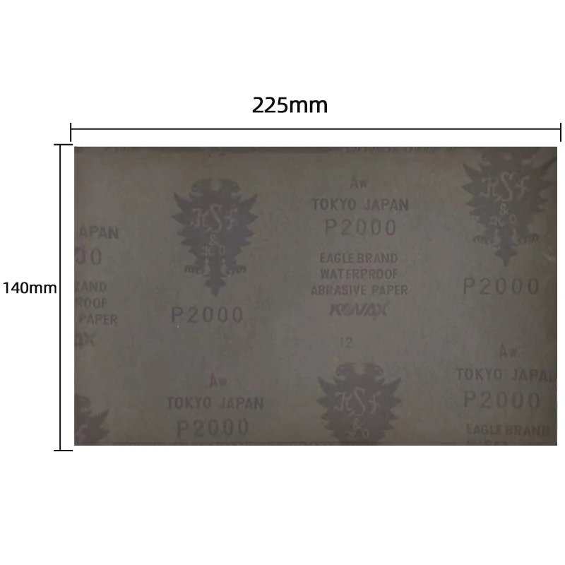 Japan KOVAX Eagle 1500/2000 Grit Wet Dry Sandpaper,Waterproof Abrasive Paper for Auto Paint & Crafts 140x225mm,Replaces 3M 401Q