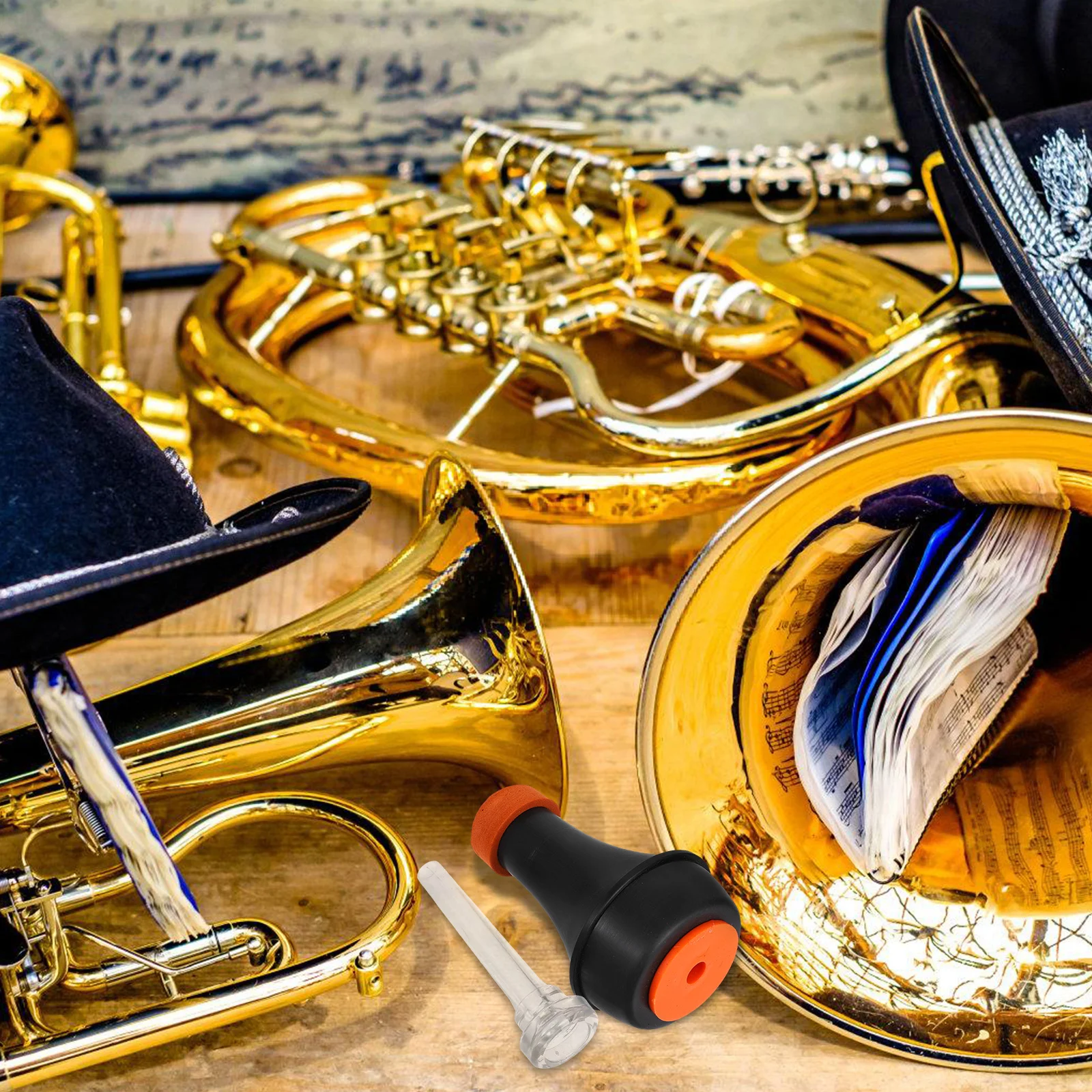 

Trumpet Mute for Beginner Lightweight Straight Cornet Brass Instruments Practice Trombone Horn Plastic