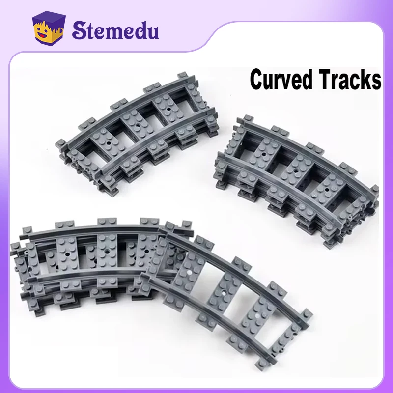 Building Blocks City Trains Tracks Soft Straight Curved Cross Rails Remote Control Furcal Tracks MOC Creative Railways DIY Toys