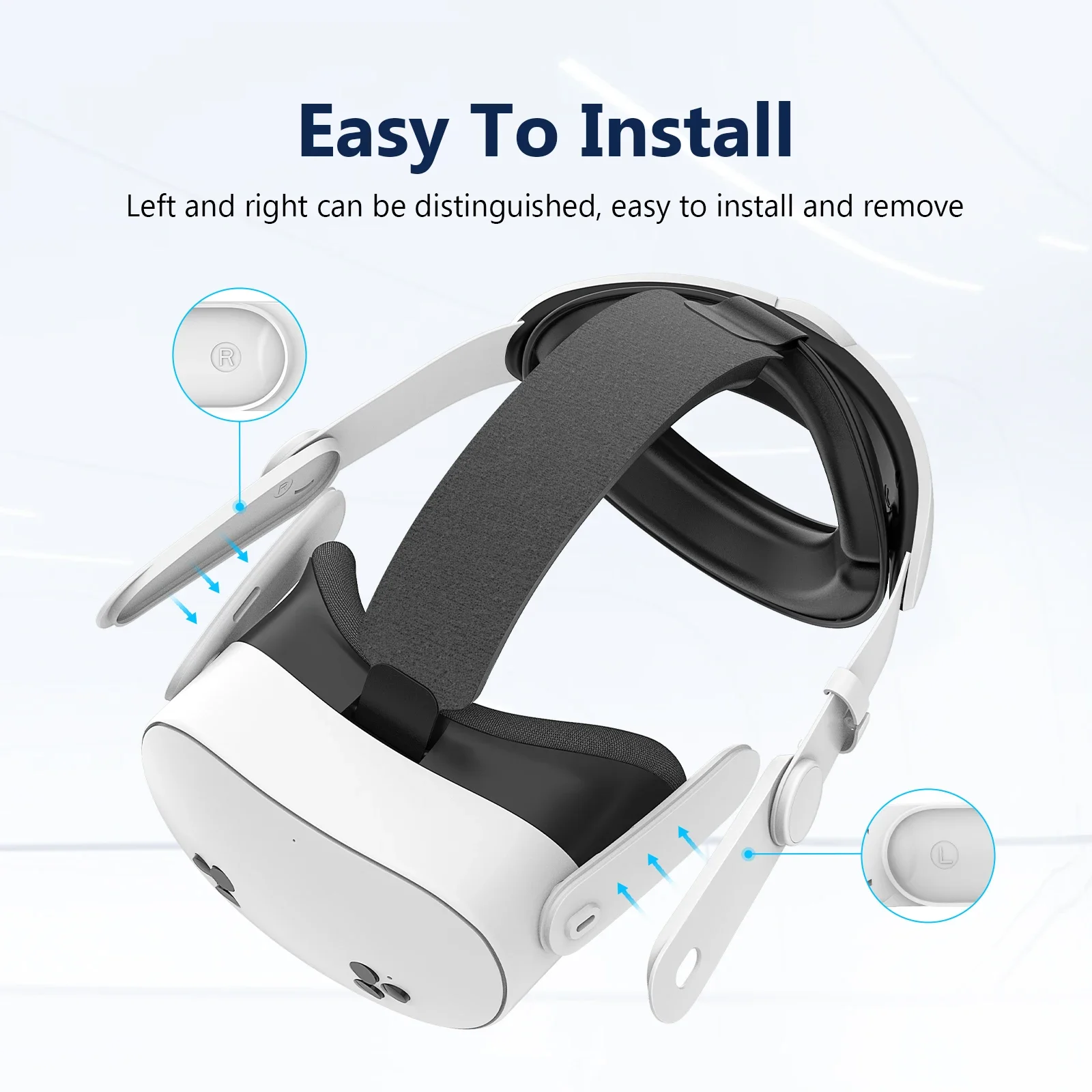 Ulepszony regulowany pasek na głowę do Meta Quest 3/3S wymienny pałąk Elite pasek nakrycia głowy do akcesoriów Oculus Quest 3S VR — zdjęcie produktu 3
