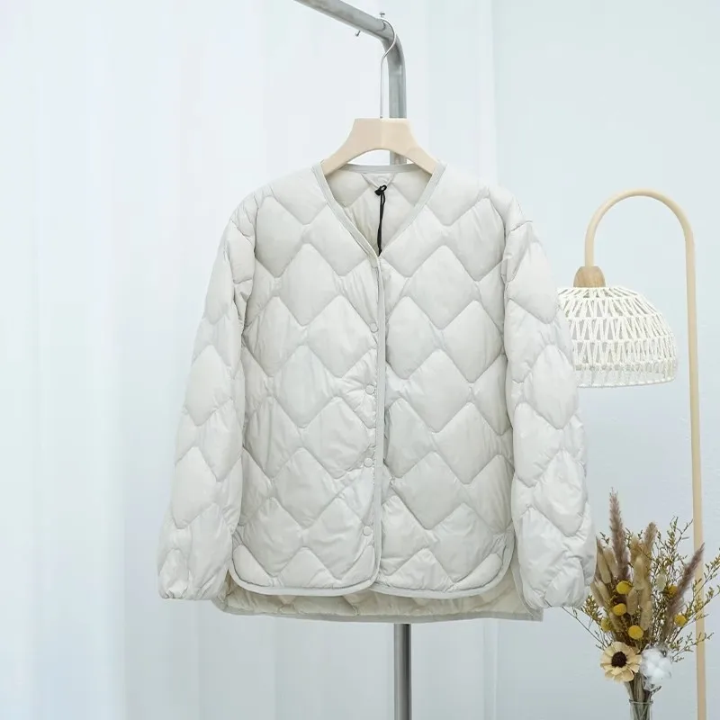 0-10℃ Women Duck Down Jackets 2024 New Autumn Winter Office Lady Ultralight Puffer Down Coat Windproof Feather Quilted Outerwear