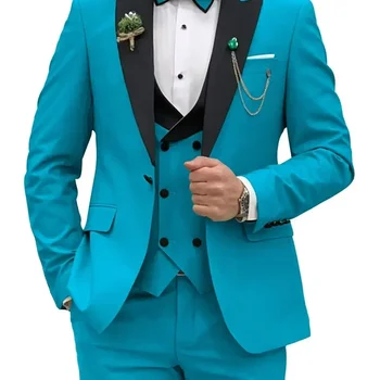 Ensemble Disco à Paillettes Métalliques Pour Homme - Costume Disco Années 70 - Veste De Costume à Paillettes - Veste Et Pantalon Brillants - Veste Blazer - Vestes De Costume, 01 Bleu., Taille S