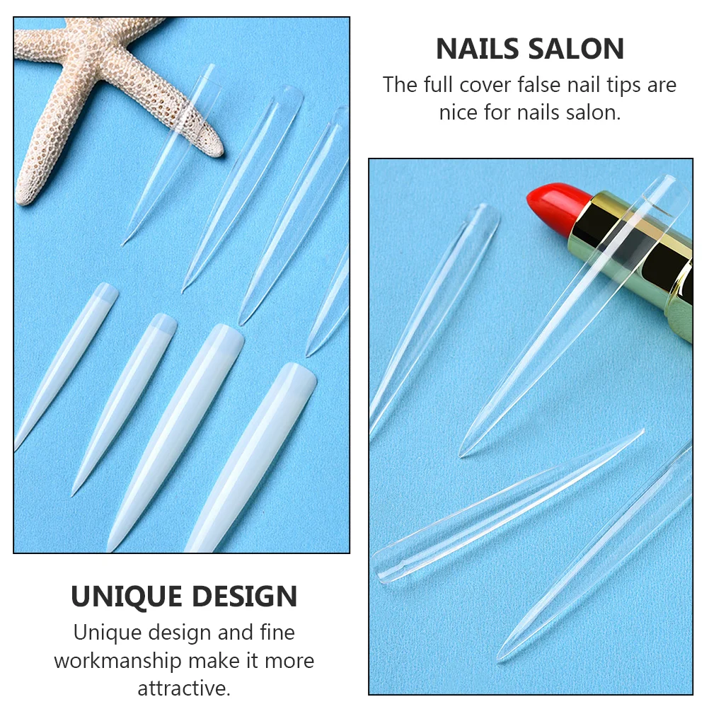  120 Pcs Fake Nails Art Manicure Decals Lengthened Flakes Tips for Women Artificial Decor Woman