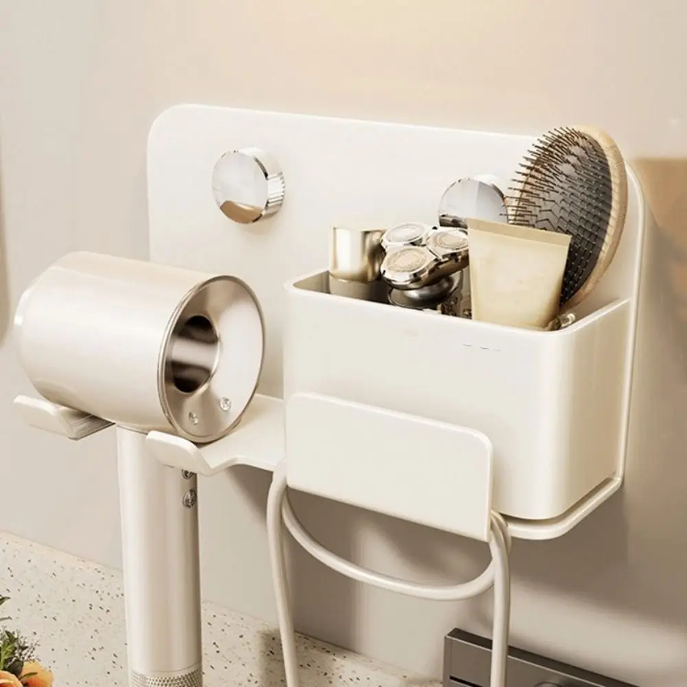 

Carbon Steel Suction Cup Hair Dryer Holder Wall Mounted Punch Free Hair Dryer Bracket Rustproof Space Saving Blower Rack Toilet