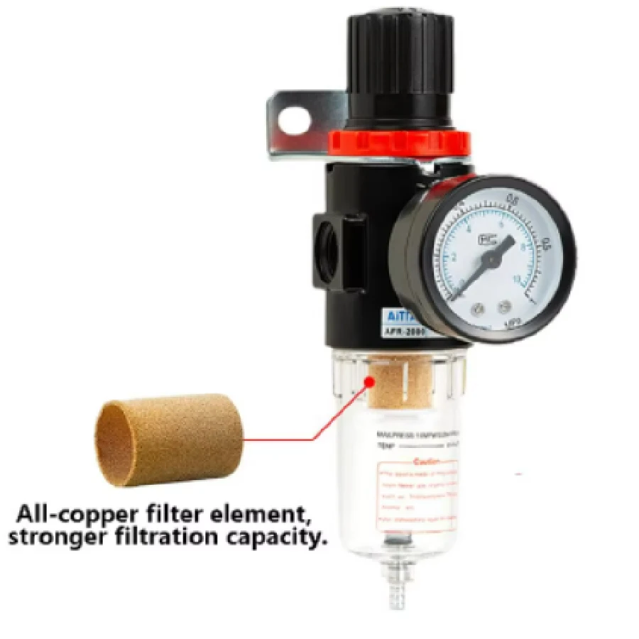 New AFR-2000 Pneumatic Filter Air Treatment Unit Pressure Regulator Compressor Reducing Valve Oil Water Separation AFR2000 Gauge