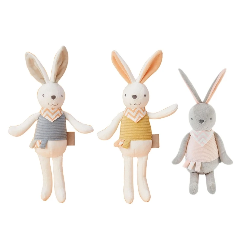 

10'' Rabbit Plush Toy for Children CartoonBunny Throw Pillow Soft Cuddle Adult Children Mood Soothe Gift