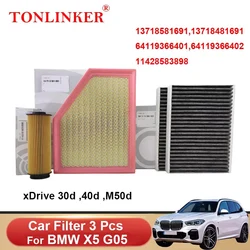 TONLINKER-filtro de aire de cabina, accesorios de coche para Bmw X5, G05, xDrive 25d 30d 40d M50d 40i 2018, 2019, 2020, 2021, 2022