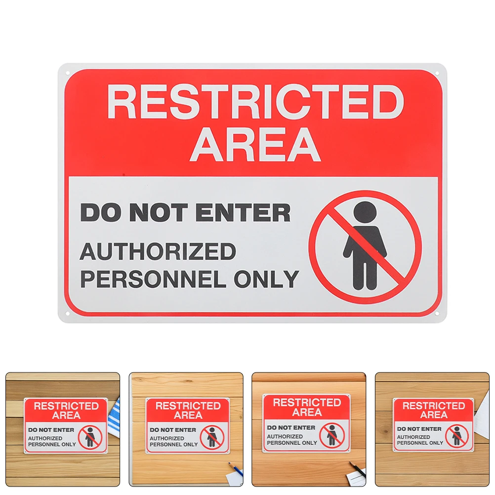 2pcs Warning For Outside: Keep Out No Entry Sign Metal Weatherproof Do Not Enter Caution Indicator Private Restricted Zone