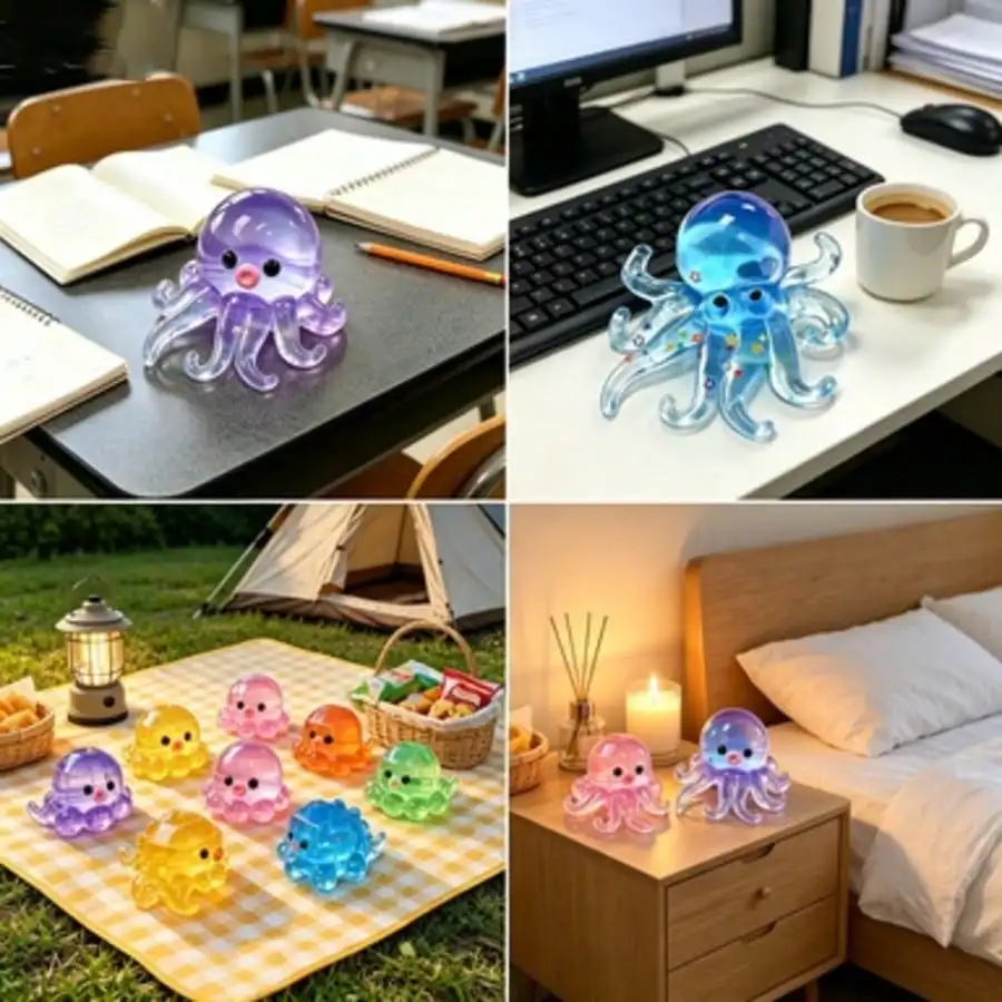 

Ocean Themed Glitter Jellyfish Octopus Squishy Blind Box Slow Rising Tactile Stress Relief Fidget Toy