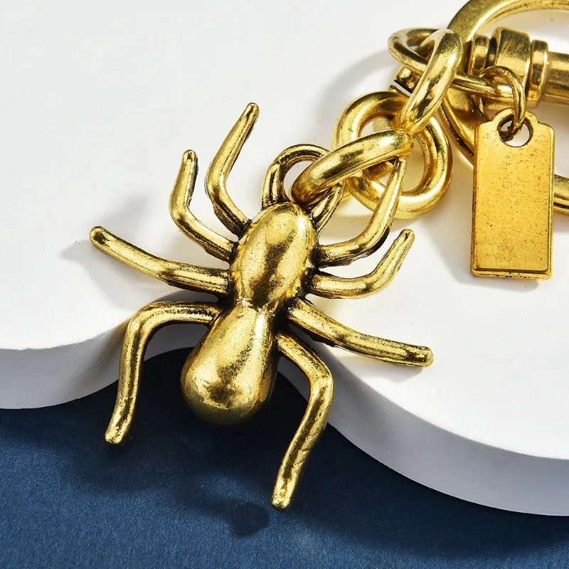 Совершенно новый металлический кулон в виде паука, 3-цветный декоративный кулон в виде паука, персонализированный брелок для ключей
