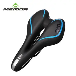 MERIDA Breathable Bike Saddle Thickened PU Leather Sponge Silicone Mountain Bike Saddle Seat Bicycle Accessories