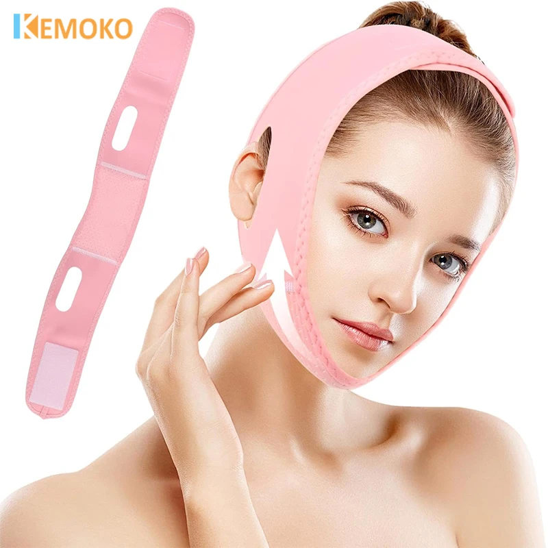 حزام تنحيف الوجه يقلل من شريط رفع الوجه والذقن المزدوجة يقلل على شكل حرف V ملصقات الوجه المضادة للضمادات حزام التدليك أدوات العناية بالجمال #1