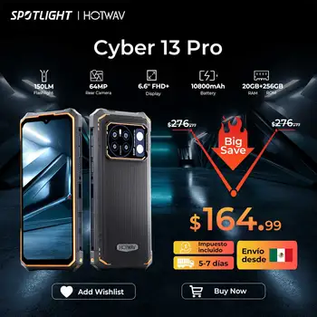 [العرض الأول في العالم] مصباح يدوي HOTWAV Cyber 13 Pro 150LM 20GB+256GB 6.6 بوصة FHD+ 2K 10800mAh 20W شحن سريع 64MP Android 13 Global