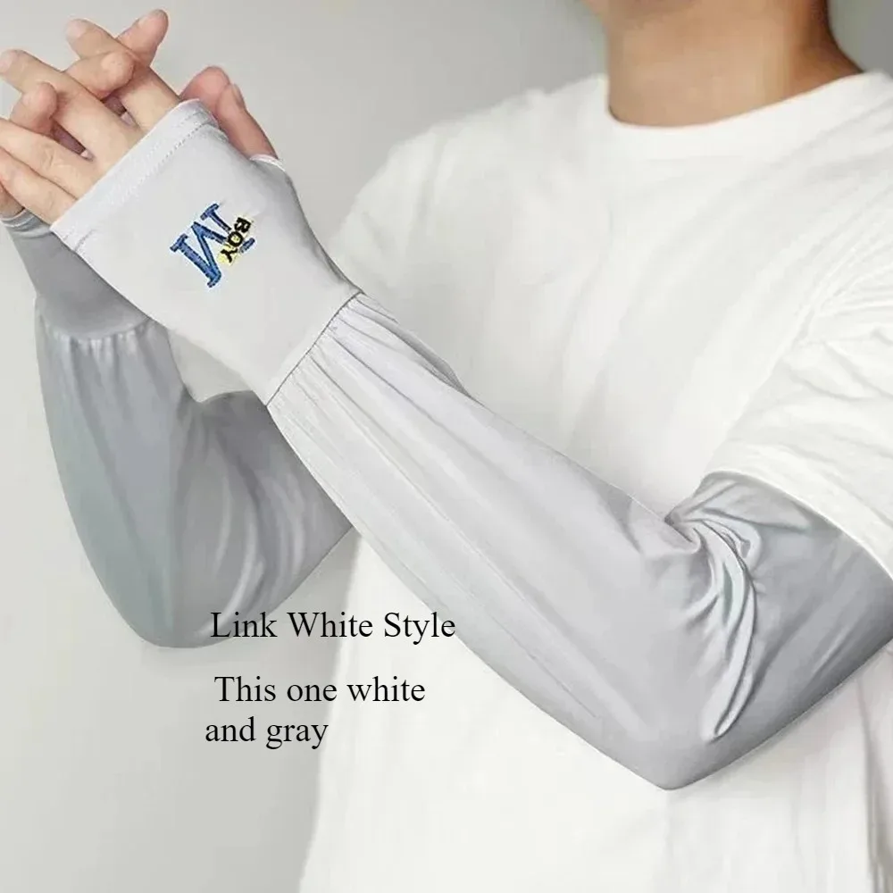 

Stay Cool & Protected! Men's Ice Arm Sleeves – Elastic UV Blocking Gloves for Driving, Fishing, Cycling