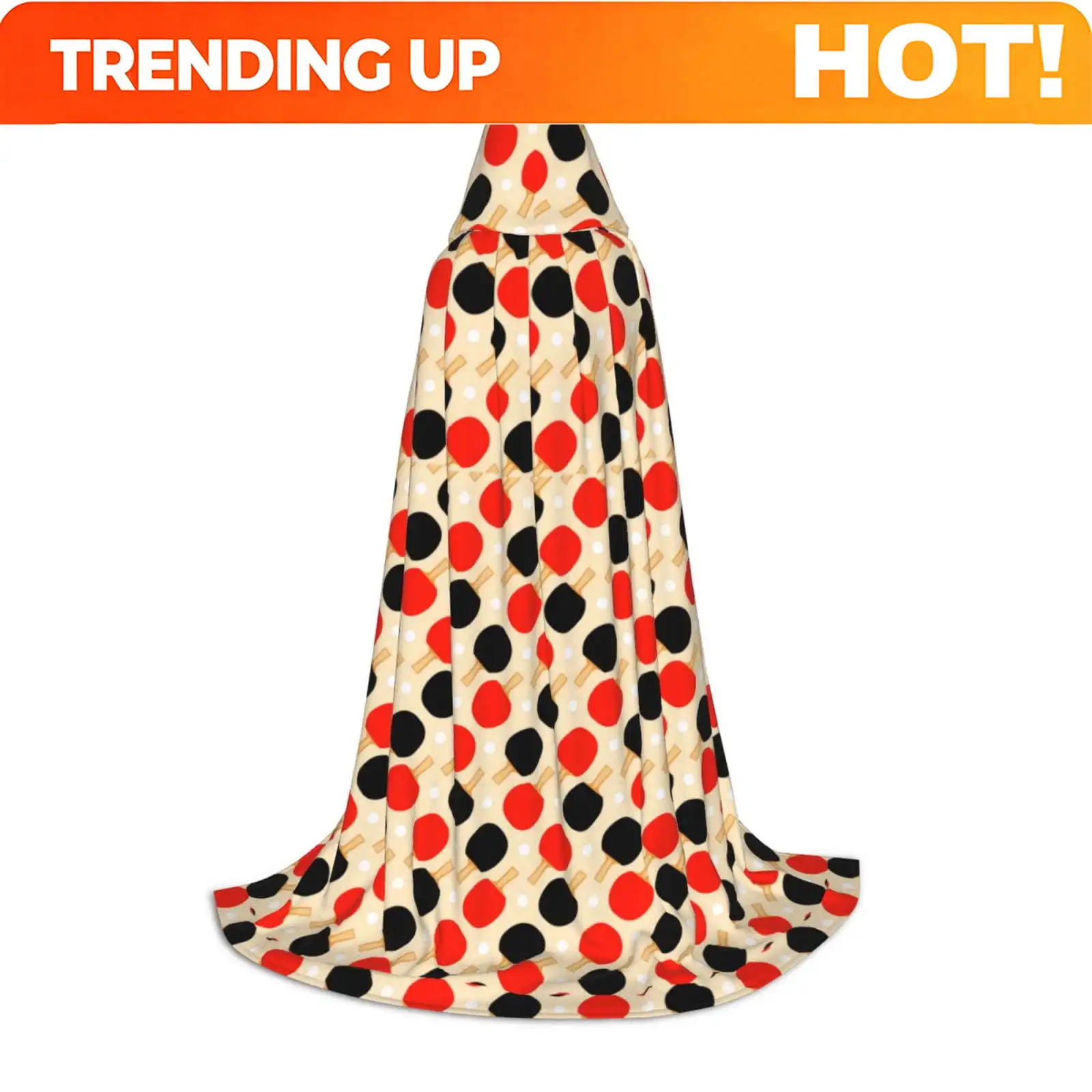 Customization Honeii Table Tennis Rackets Print Poncho Cape, Cloak Coat, Snuggly Hooded Wearable Blanket, Hooded Cape For Teenag