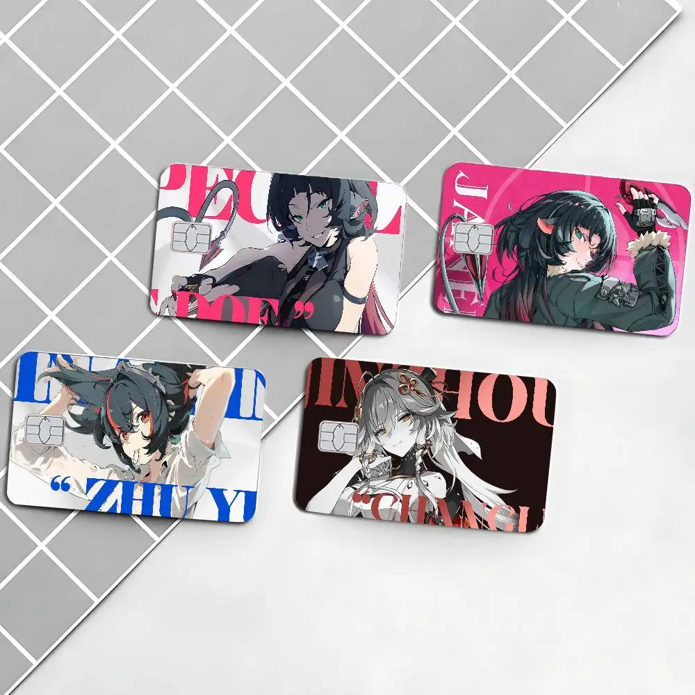 ZZZ Gaming Hoshimi Miyabi Anime Spend Or Save Funny Shell On Off Ultra Thin No Fade Sticker Skin Cover Film For Debit Card