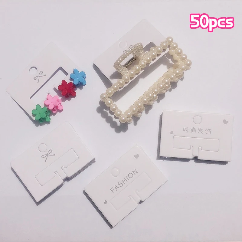 50pcs Simple Hair Clip Packaging Paper Cards Fashion Hair Accessories Display Cards Hair Clip Cardboard Hairpin Tags Holders