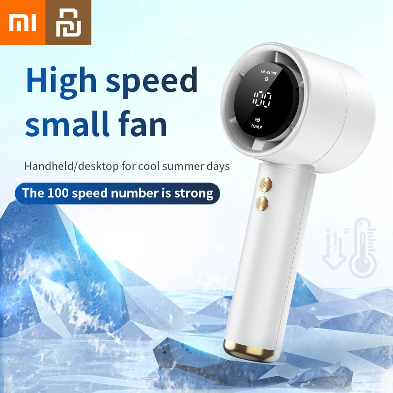 Xiaomi Youpin 扇風機高速ポータブルターボクーラーファンデジタルディスプレイ 100 速度調整ワイヤレスハンドヘルドファンホーム