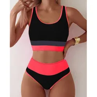 Bikinis sexis de cintura alta con cubierta para el vientre, traje de baño para mujer, traje de baño para mujer, trajes de baño, conjunto de Bikini, ropa de playa, bañista para piscina
