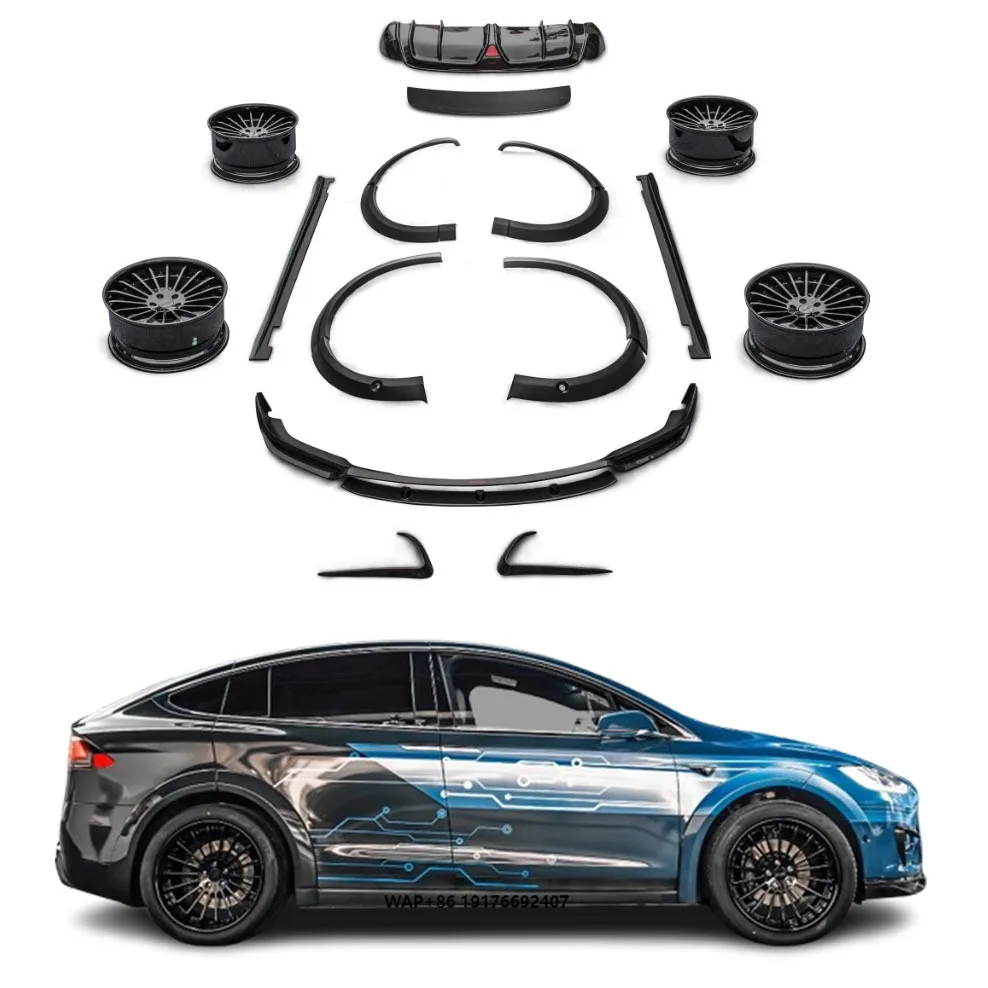 

CMST High Quality Carbon Fiber Body Kit forTesla Model X Includes Front Lip Rear Diffuser Side Skirts Wheel Eyebrow KIts Bumper