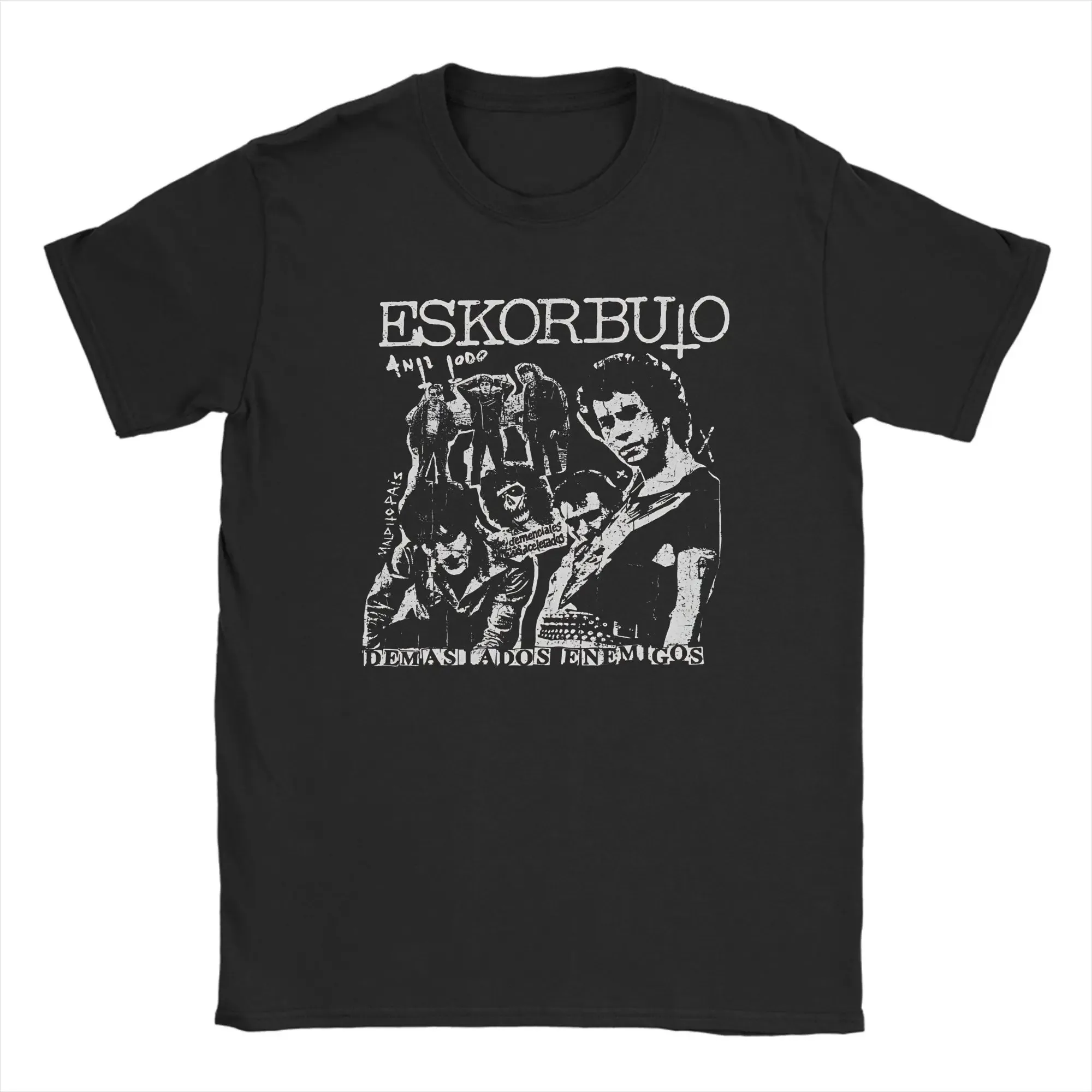 Camiseta con estampado de póster clásico de la banda de punk rock ESKORBUTO, camisetas de algodón con cuello redondo para hombre y mujer, camisetas informales holgadas de gran tamaño para verano