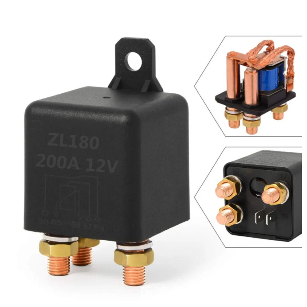 

200A Conversion Relay Five-Pin High Current Car Starting Relay Terminal Type Normally Open Normally Closed