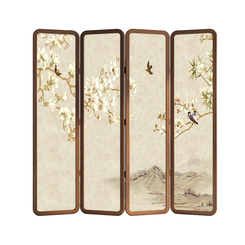 

Screen folding mobile partition living room simple modern Chinese hotel shade home bedroom tea room solid wood folding screen
