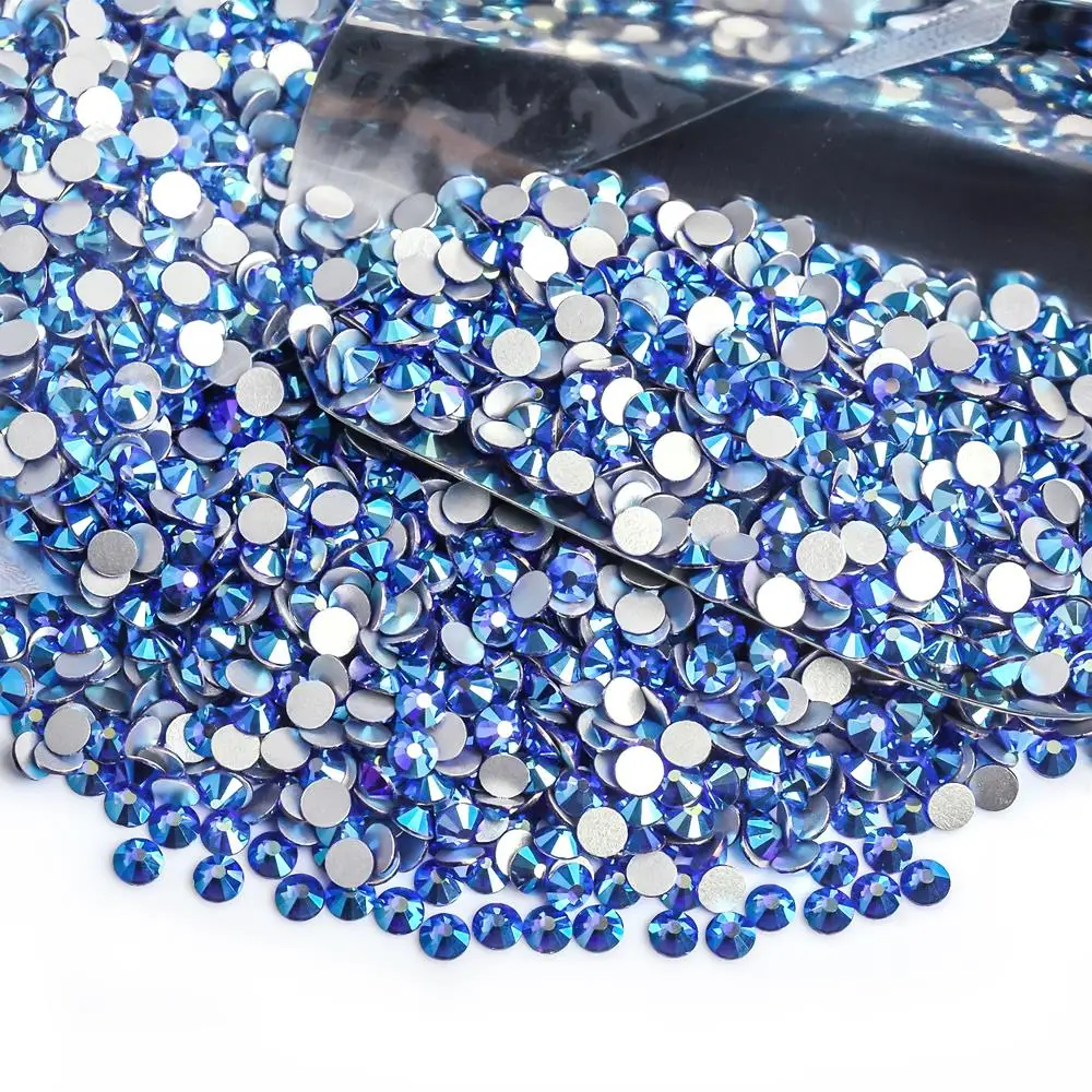 Sapphire AB SS3~SS30 Non Hotfix Rhinestone стразы Flatback Glass Stone Nail Rhinestones Diamond For DIY Nail Decorations