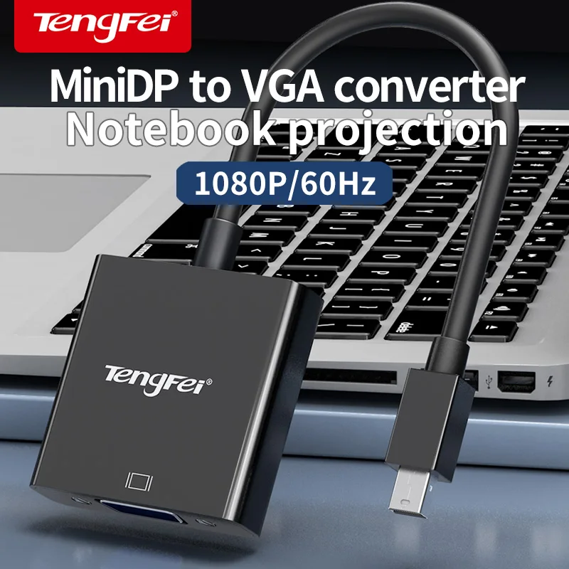 DisplayPort Mini DP To VGA Converter Adapter Thunderbolt Mini Display Port Male to VGA Female for Computer Laptop Apple MacBook