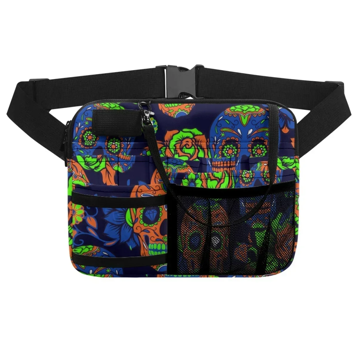 Presente de halloween enfermeira fanny pacote açúcar crânio estilo horror designer casual feminino cintura saco organizador bolsa titular ferramenta médica