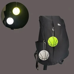 Basketball Reflective Keychain Bag Pendant with Chains Doft PVC Reflector Keyrings For Visible Safety Dropshipping