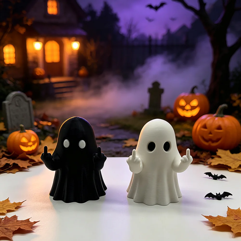 Middle Finger Ghost Statue Coffee Table Finger Ghost Statue Small Halloween Decor Cute Ghost Adorable Horror Horror Figure Decor