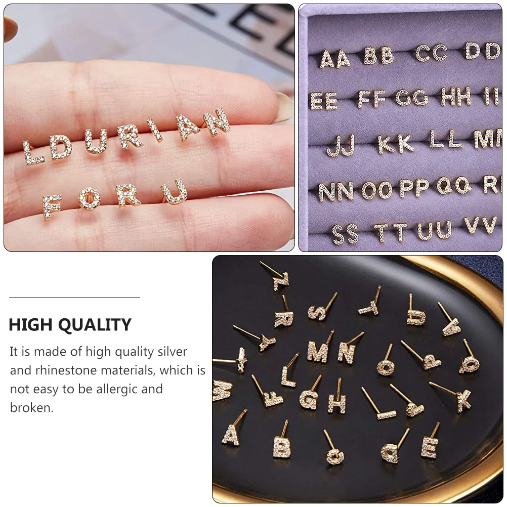 

Letter Earrings Ohrringe Vergoldet Women's Silberne Ohrstecker Sterling S925 Silver Creolen