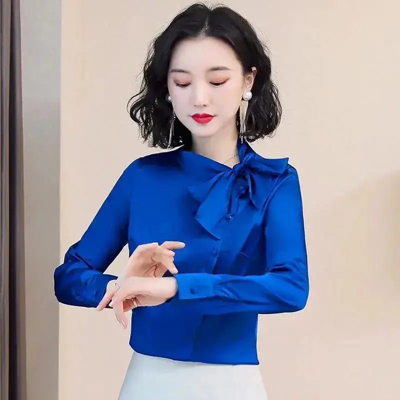 Satin Shirt for Women in Summer 2025 New Long-sleeved Fashionable Pullover Fashionable Temperament Versatile Top