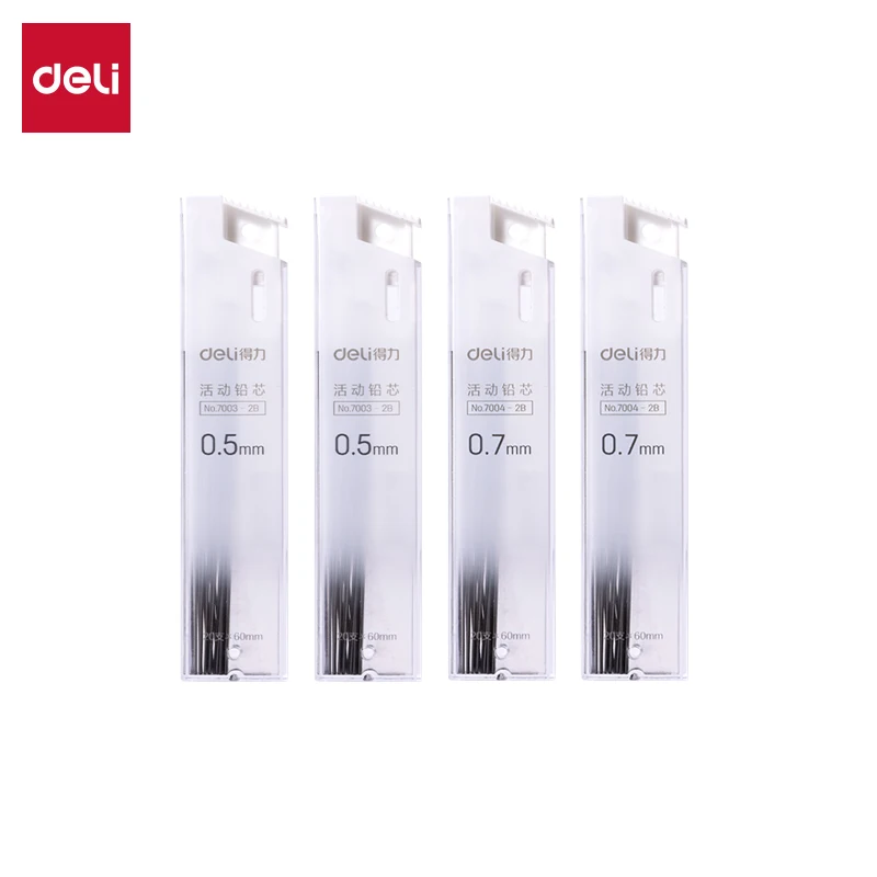 Deli 5pcs 0.5/0.7mm 2B Mechanical Pencil Lead Core Automatic Pencil Lead Core Gift Office&School&Art&Sketch Supplies Stationery