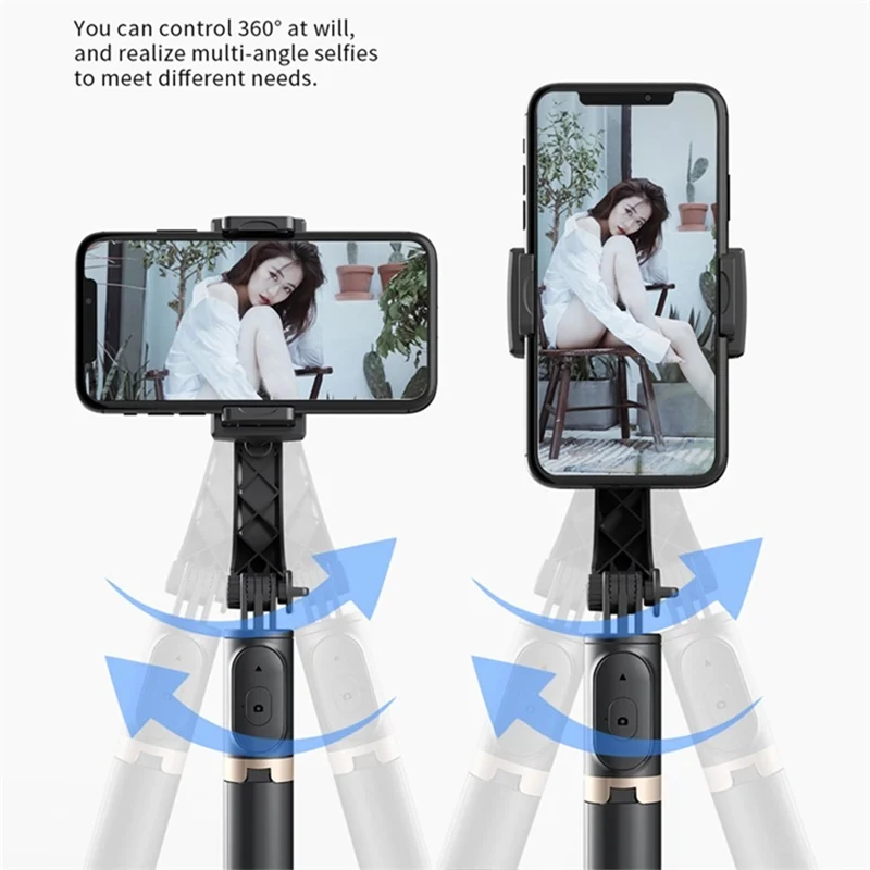 Wireless Remote Gimbal Stabilizer 4 In 1 Selfie Stick With Tripod Aluminum Alloy 750Mm Retractable Rod Selfie Stick Stabilizer