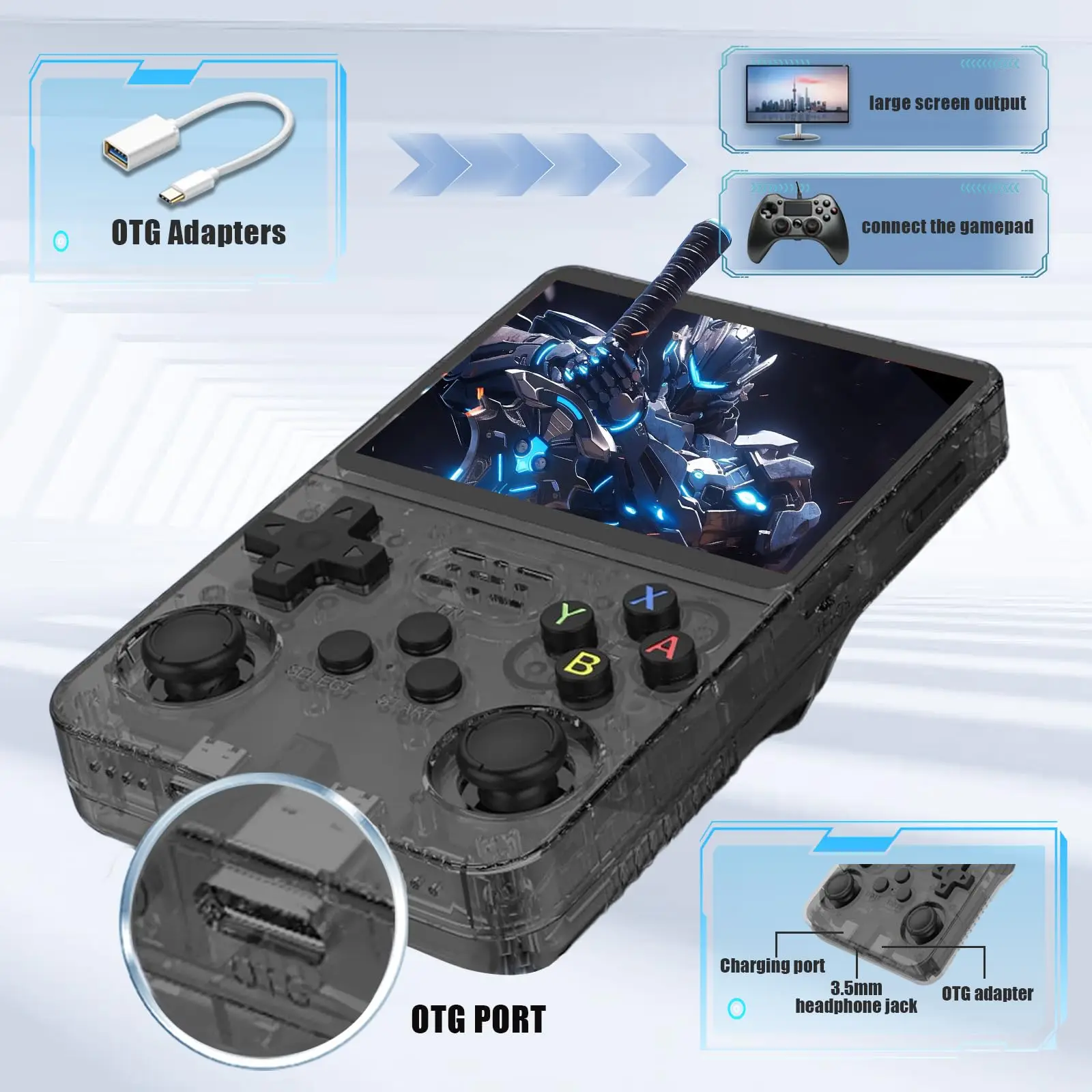 R36S Retro Handheld Video Game Console with IPS Screen 5