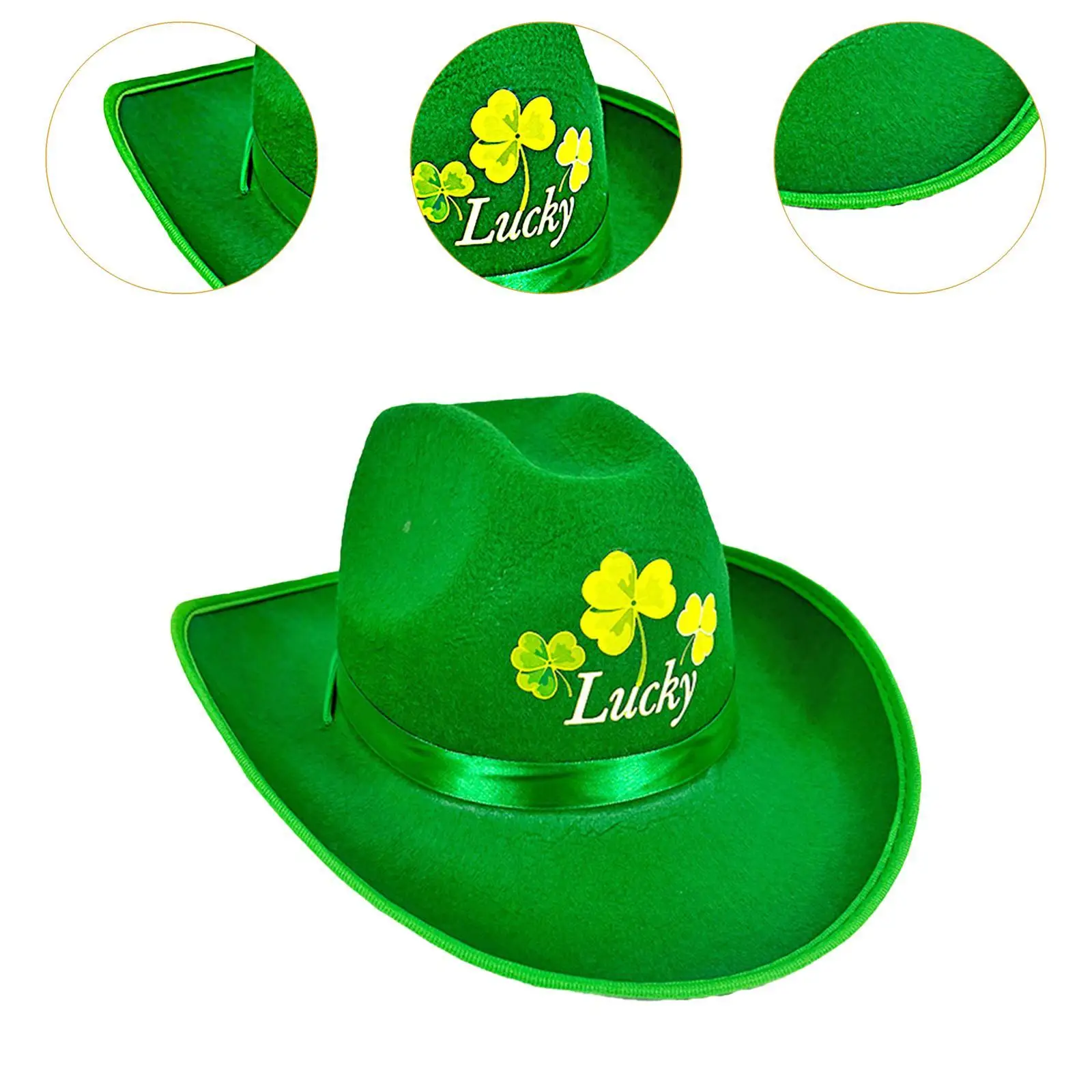 Leprechaun Green Top Hat Novelty Party Hat for Dress up Adults Parade Decoration