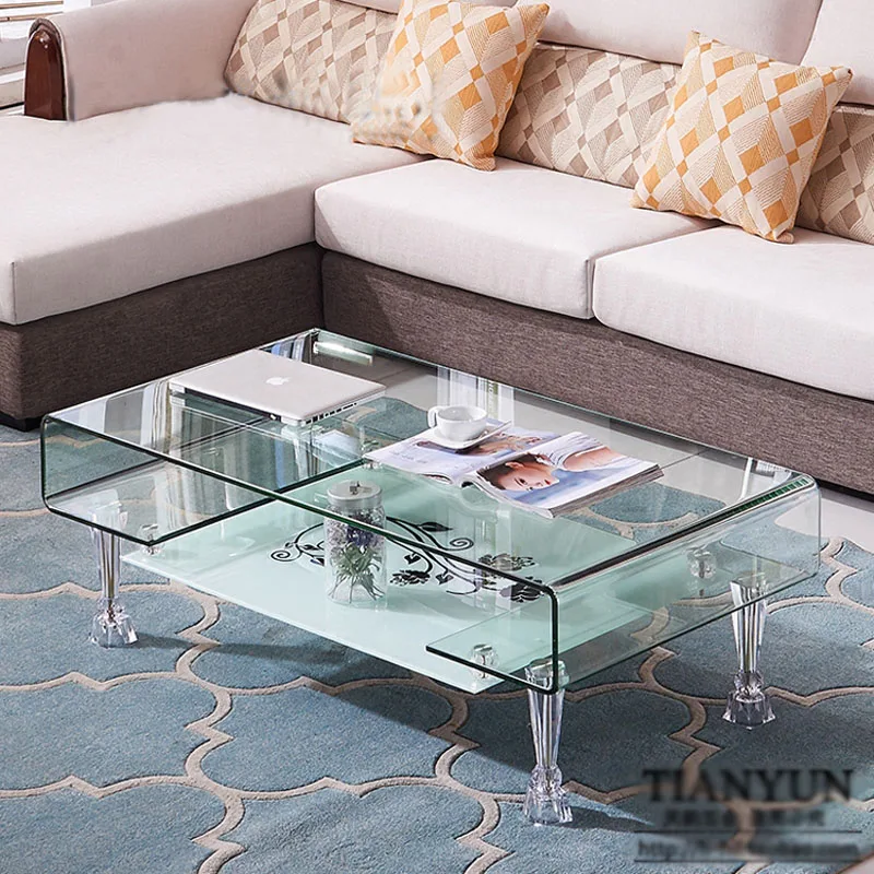 Pies de cristal acrílico para mesa de café, patas de soporte para muebles, gabinete de vidrio para té y TV, 4 unidades por lote