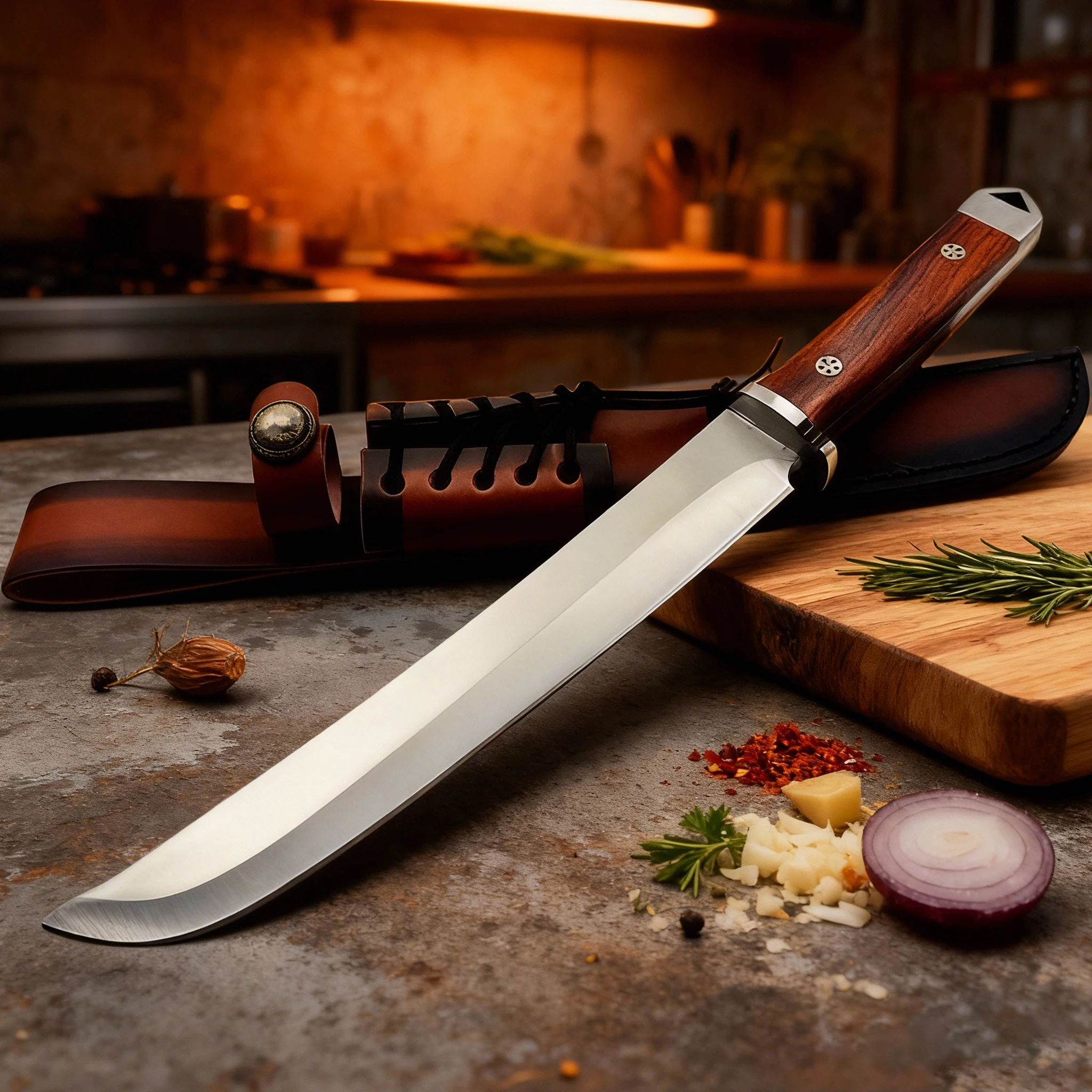 

Профессиональный кухонный нож высокой твердости, элитный нож в японском стиле с чехлом, для разделки костей и общего использования на кухне