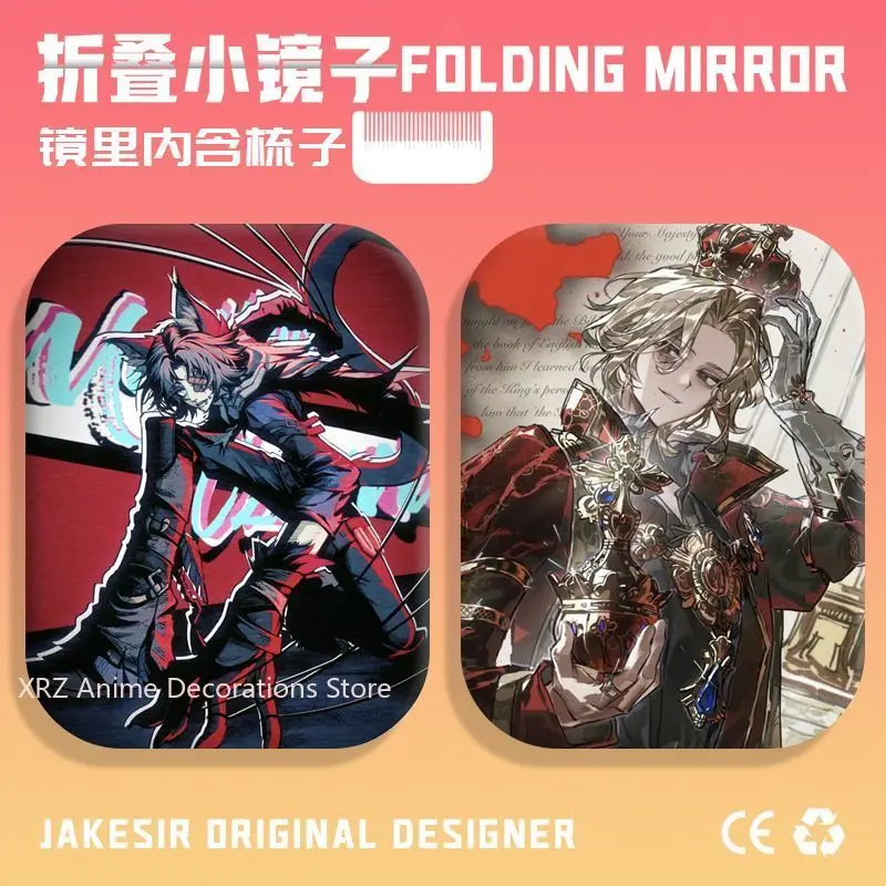 

New Identity V Matthias Czernin Anime Cute Cartoon Student Mirror Portable Makeup Mirror Comb Birthday Gift