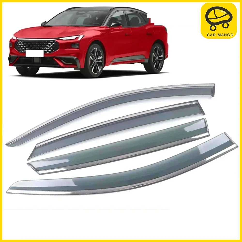 

Chrome Strips Rain Guards for Ford EVOS 2022-2023 Window Visor Wind Deflectors Door Visor Vent Shades Ventvisor