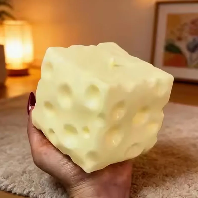 Pelota Antiestrés Gigante en Forma de Cubo de Queso, Pelota de Queso Moldeable, Juguete Sensorial Antiestrés, Regalo para Festivales