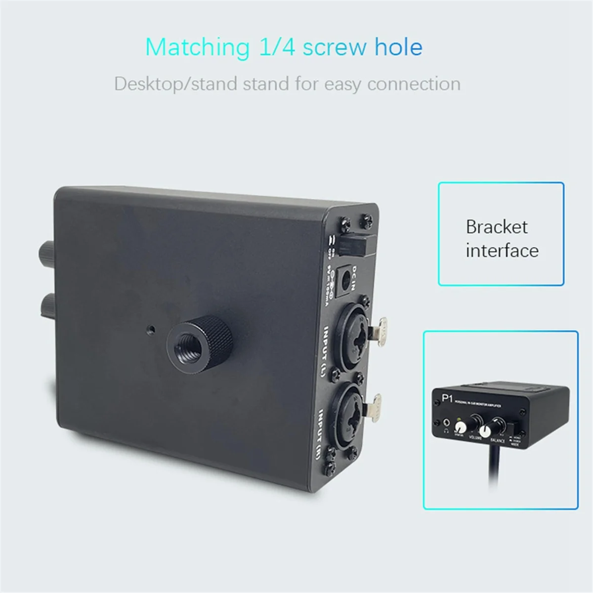 A51I P1 Headphone Monitor Headphones Preamplifier Earphones Amplifier Amp with XLR Inputs 6.35 Output Audio Amp EU Plug
